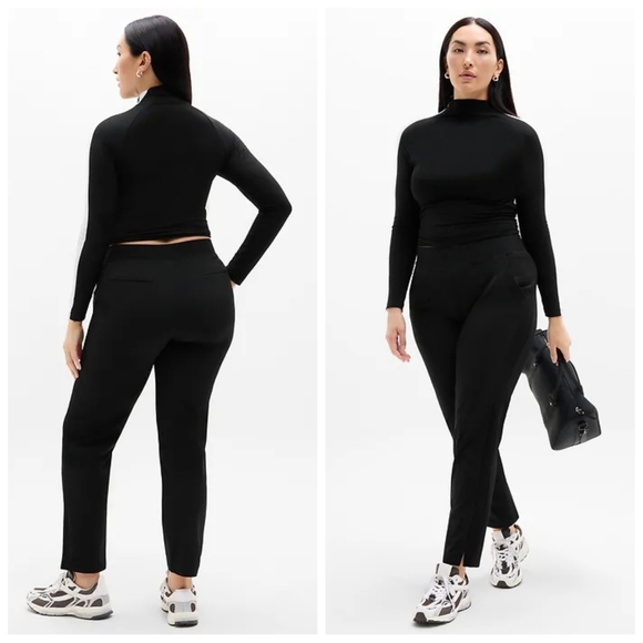 Athleta Brooklyn Mid Rise Ankle Pant Black Trouser Relaxed 198671 Women's 18 - Picture 9 of 9